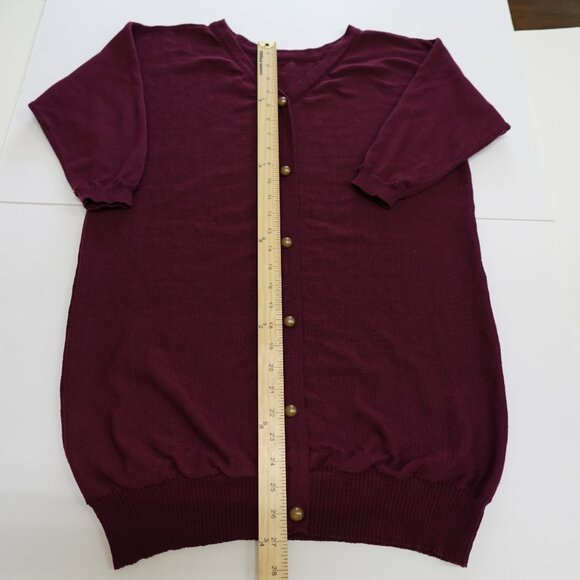 Charming Charlie | Pullover Cardigan/Sweater Women's Size Medium Wine Color - Picture 6 of 13
